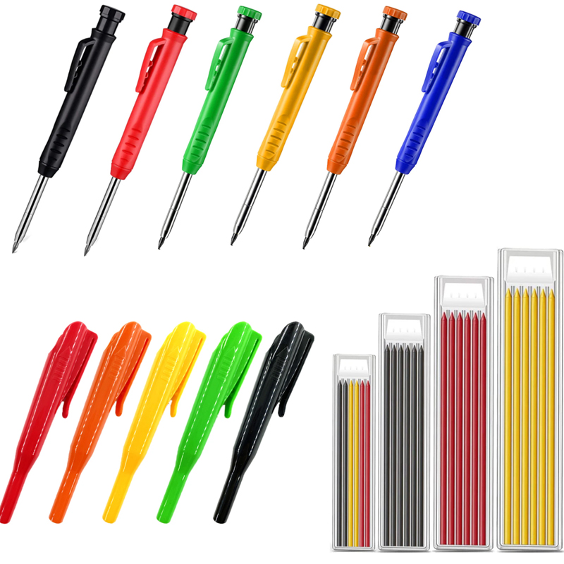 Woodworking Z Clips - Carpenter Pencil+Holder Deep Hole Mechanical Marker