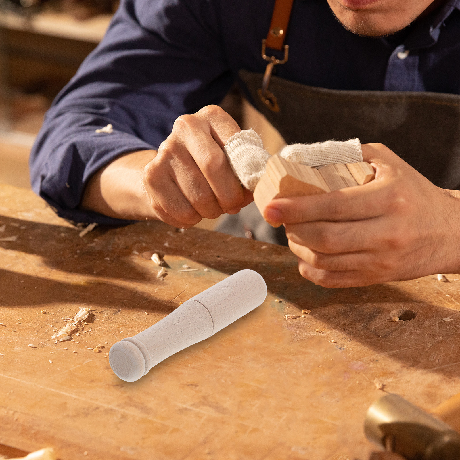 Wooden Mallet Carving - Premium Hardwood Beech Mallet Round Design