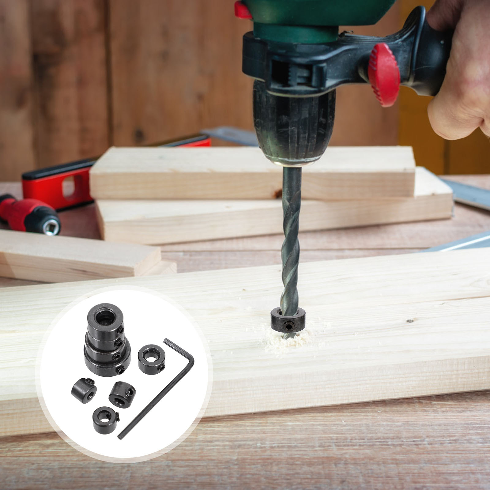 Woodworking Drill Bits - 1Set Professional Drill Bit Limiter Set