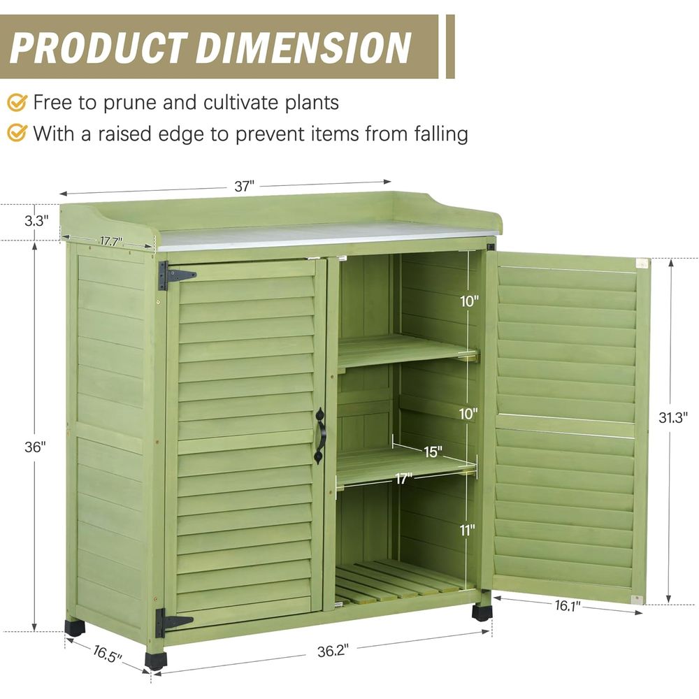 Outdoor Potting Bench with Met - مراجعة Woodworking Or Woodworking وسعره