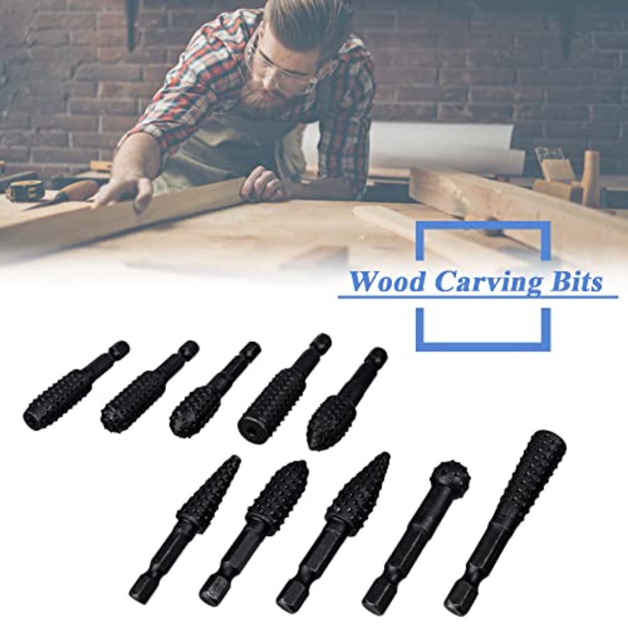 10 Pieces Rotary Burr Rasp Set - مراجعة Woodworking Drill Bits وسعره