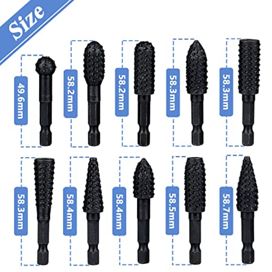 10 Pieces Rotary Burr Rasp Set - مراجعة Woodworking Drill Bits وسعره