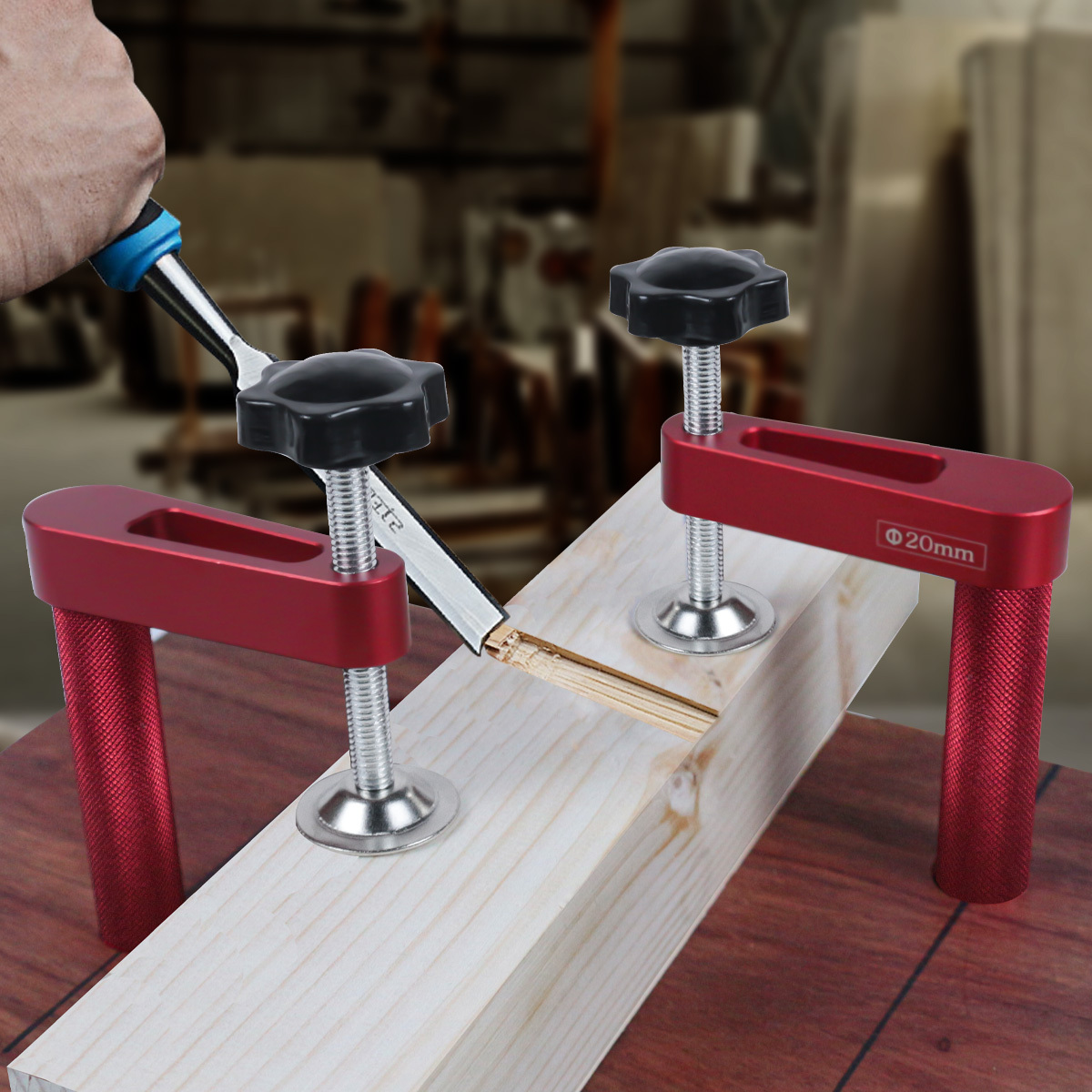 1pc 19mm/20mm Dog Hole Clamp W - مراجعة Woodworking Z Clips وسعره