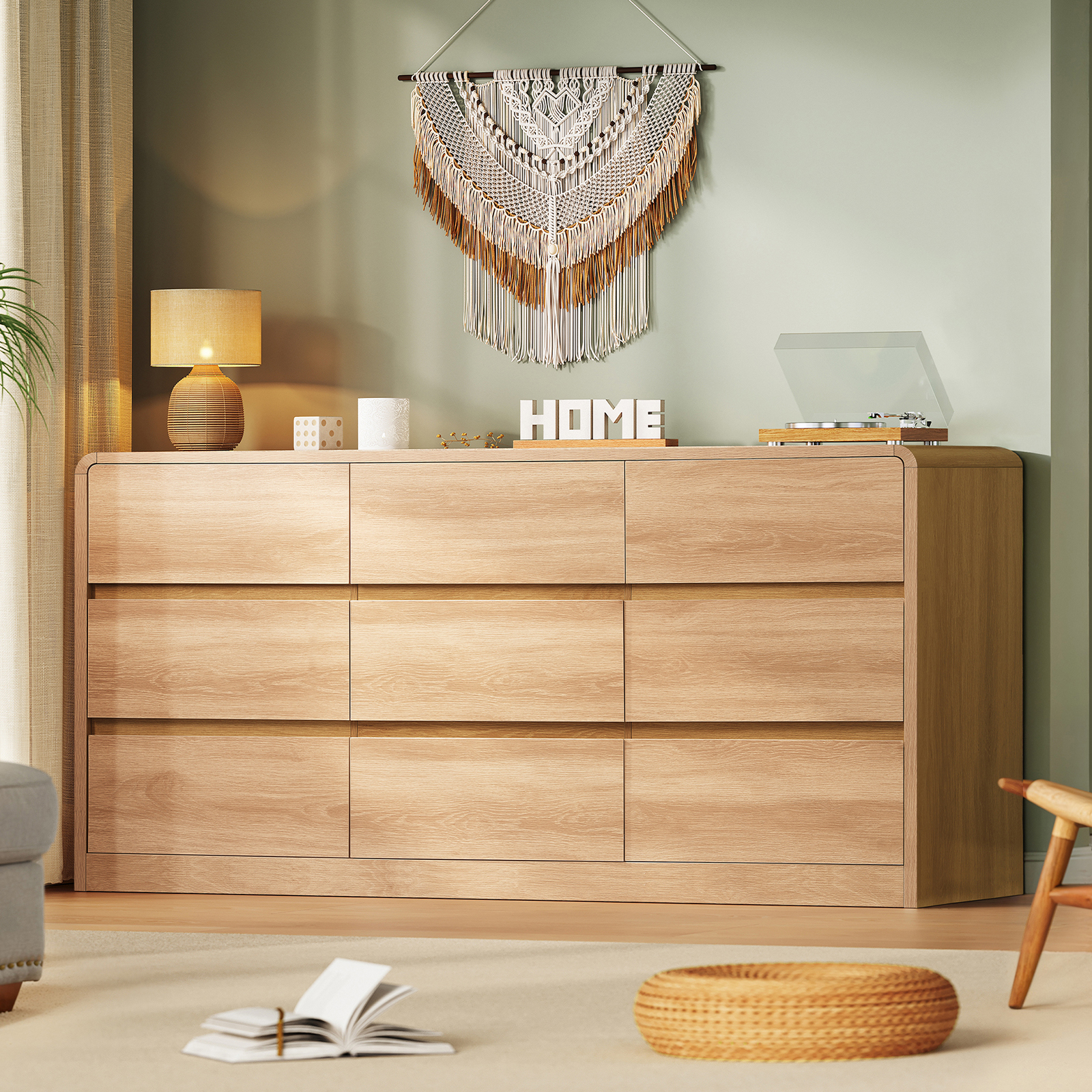 9 Drawer Dresser for Bedroom,  - مراجعة Woodworking Veneer وسعره