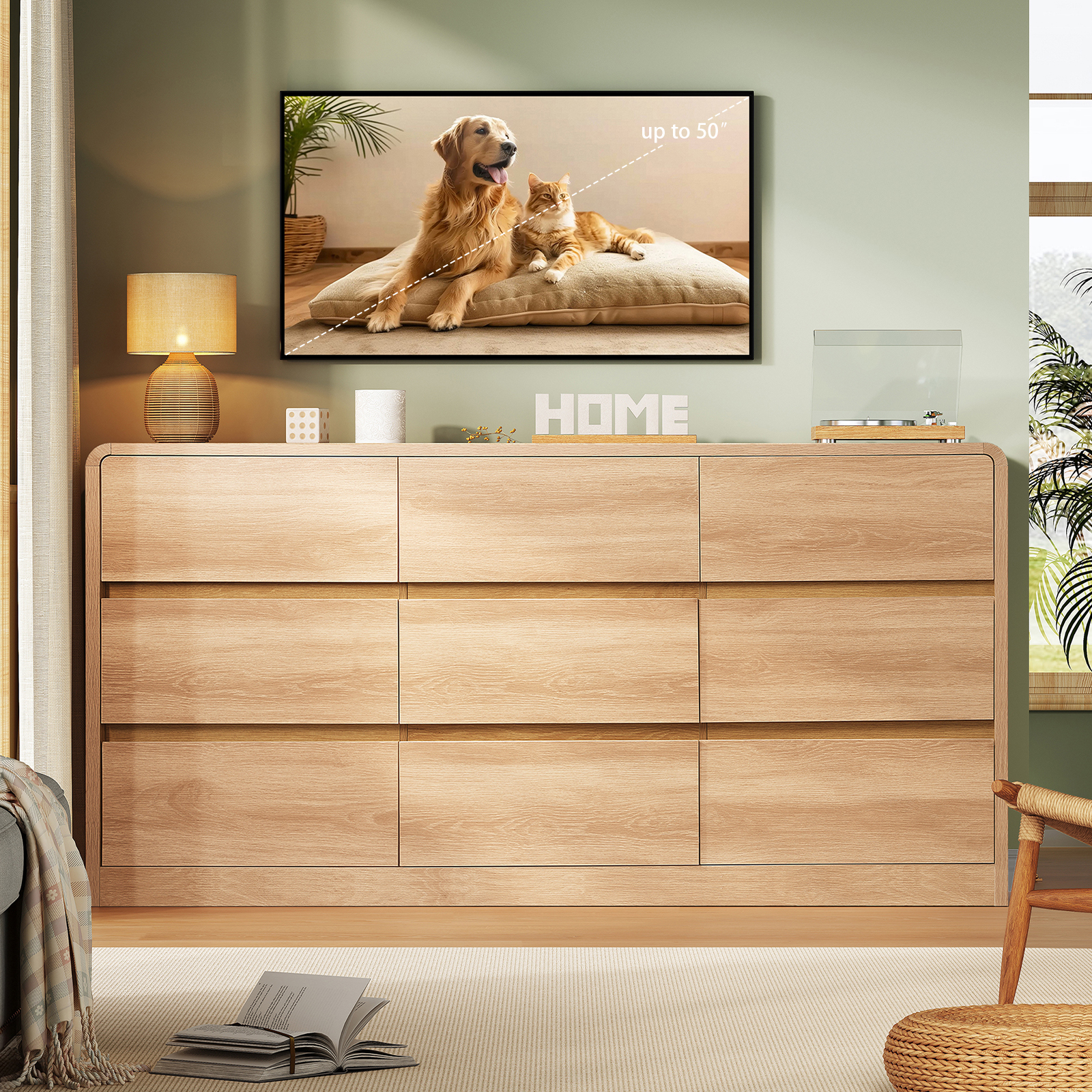 9 Drawer Dresser for Bedroom,  - مراجعة Woodworking Veneer وسعره