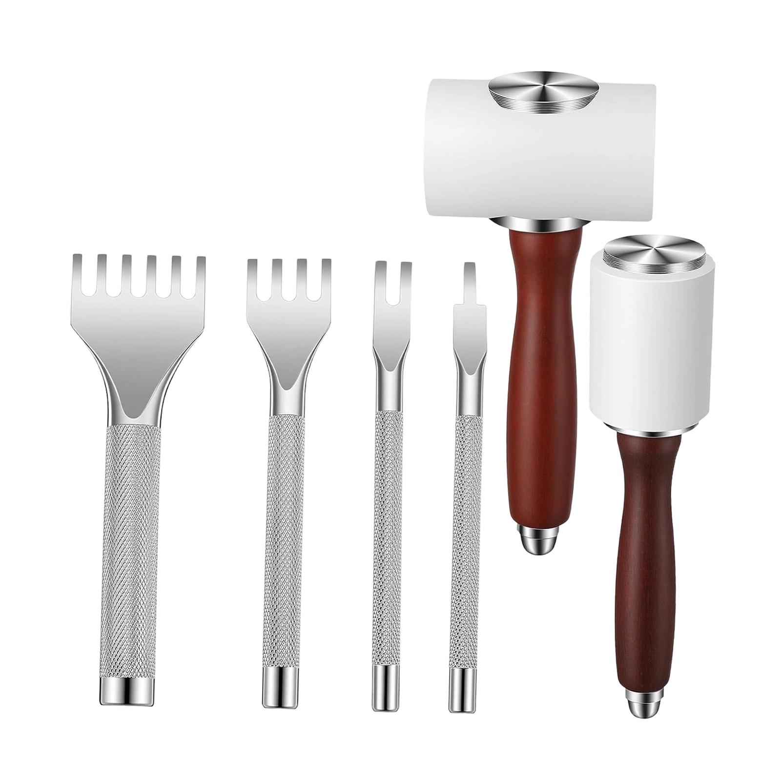 6x PU Leather Carving Hammer H - مراجعة Wooden Mallet Carving وسعره