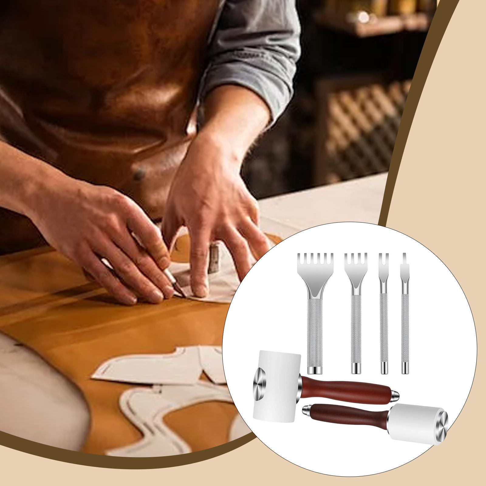 6x PU Leather Carving Hammer H - مراجعة Wooden Mallet Carving وسعره