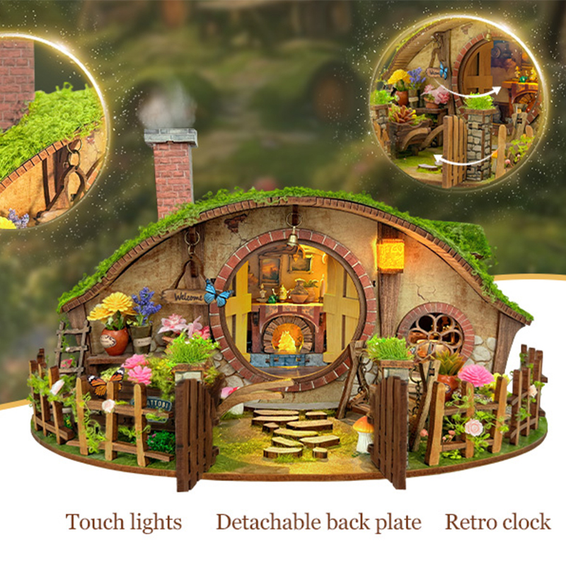 Wooden DIY Magic Ring Dollhous - مراجعة Woodworking Veneer وسعره