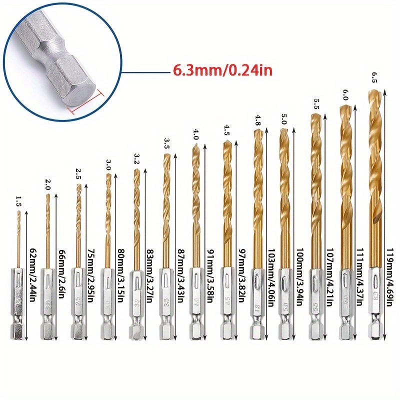 13pcs Titanium Coated Twist Dr - مراجعة Woodworking Drill Bits وسعره