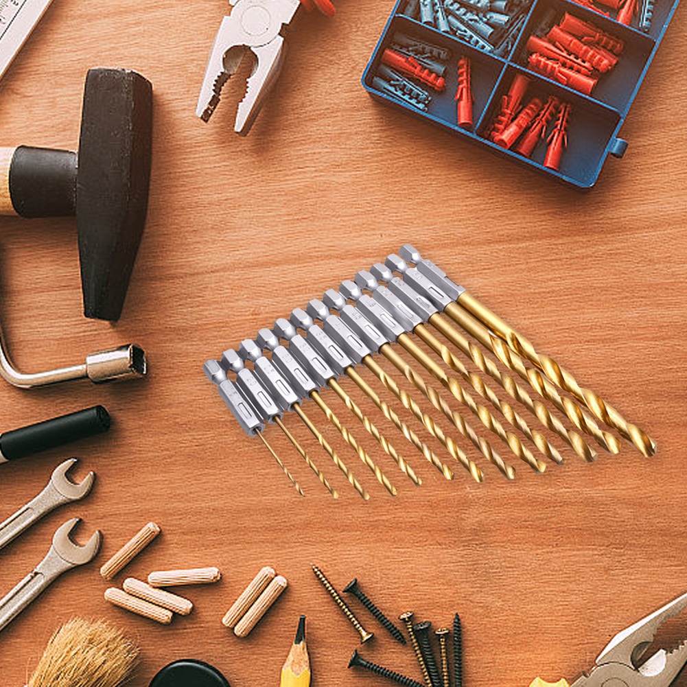 13pcs Titanium Coated Twist Dr - مراجعة Woodworking Drill Bits وسعره
