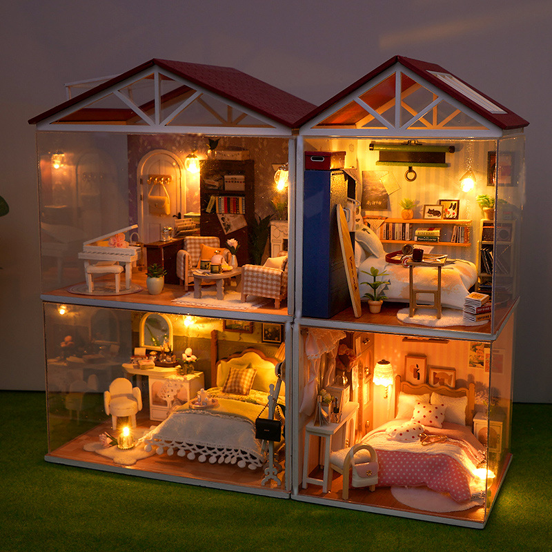 DIY Wooden Dollhouse Mini Bedr - مراجعة Woodworking Veneer وسعره